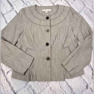 Madison Hill peplum button up blazer size 10 brown